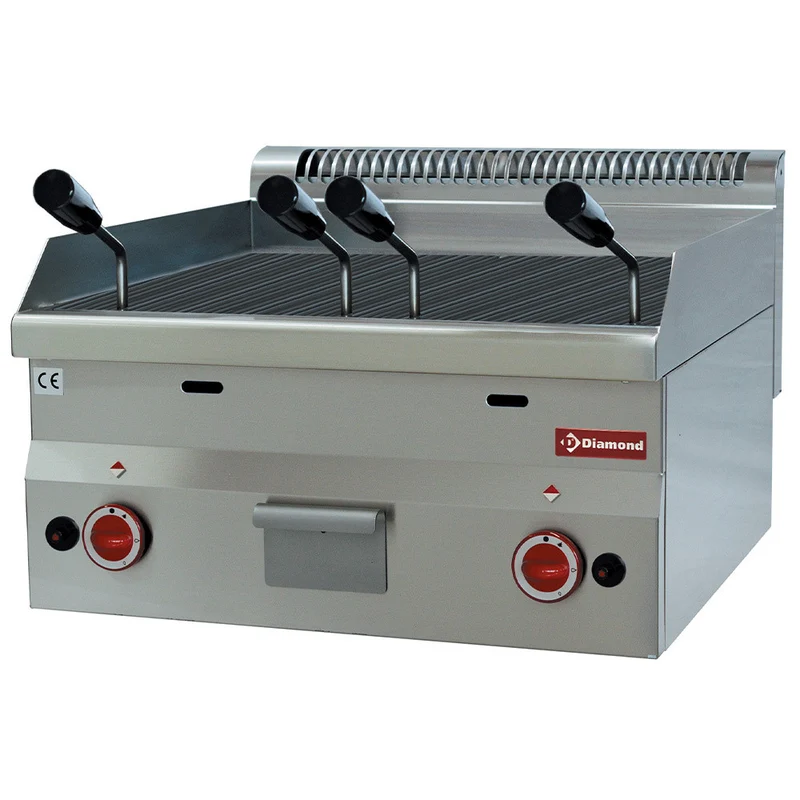 Grill gaz pierre de lave - grille fonte - Diamond