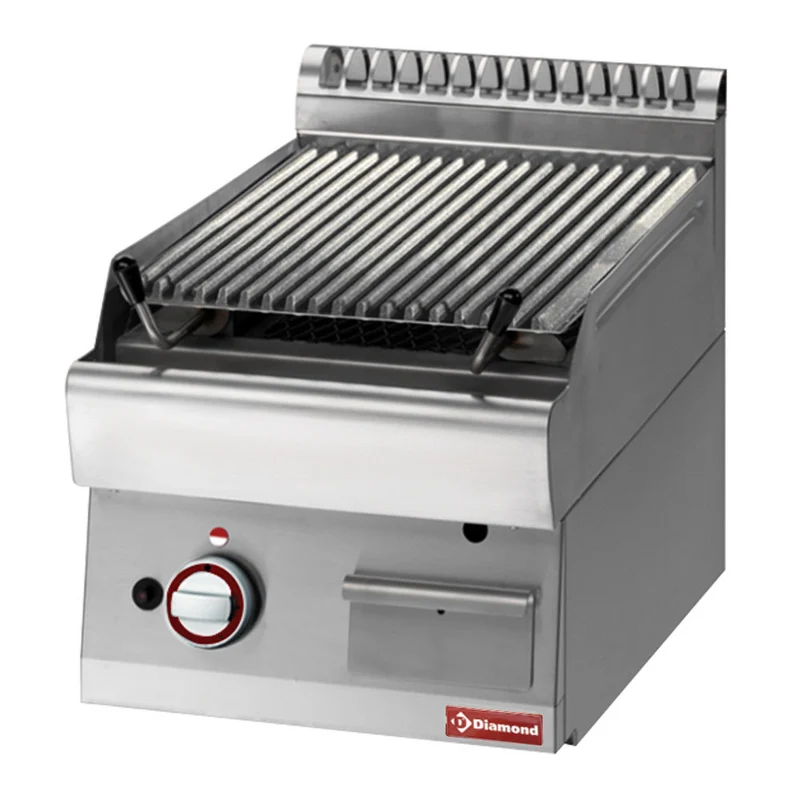 Grill pierre de lave 1 / 2 module grille en fonte - Réf. PLX47-PB - Diamond