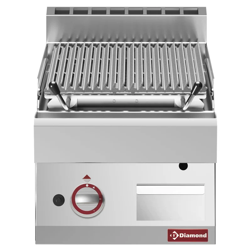Grill pierre de lave 1 / 2 module grille en fonte - Réf. PLX47-PN - Diamond