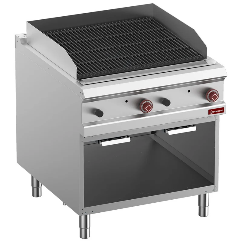 Grill pierre de lave 2 faces fonte - armoire GN2/1 - Diamond