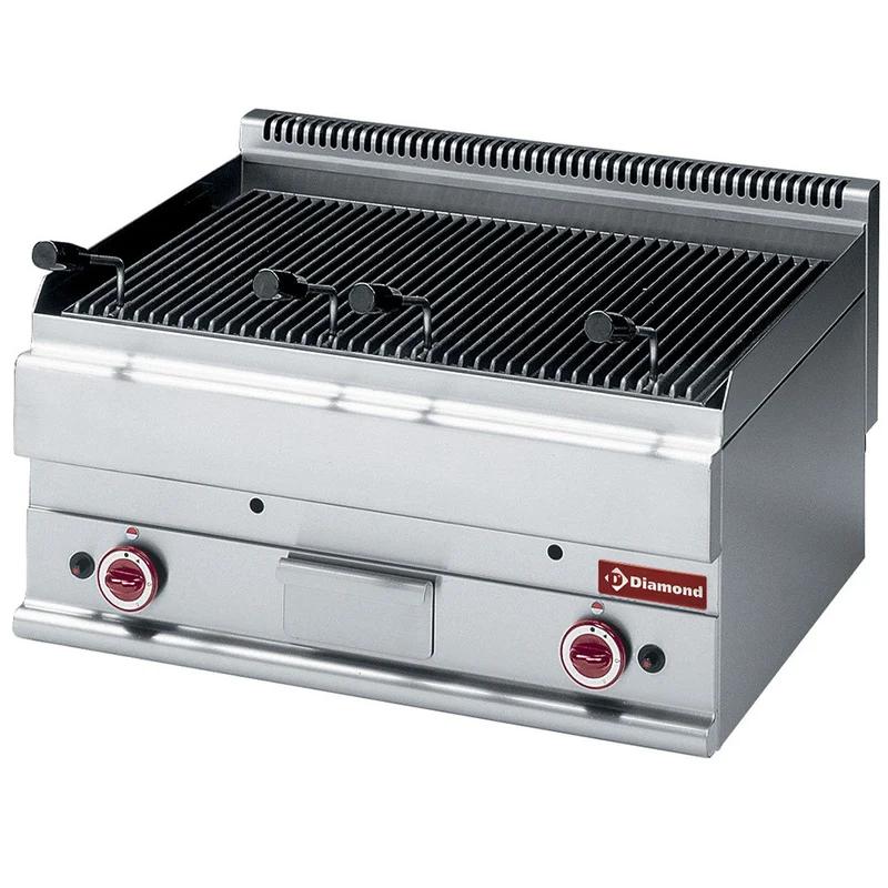 Grill pierre de lave gaz grille fonte - Diamond