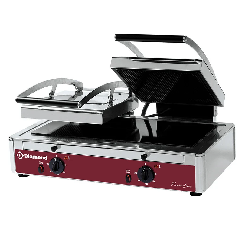 Grill panini double vitrocéramique - Réf. LGV62/F-N - 3,4 kW - Diamond