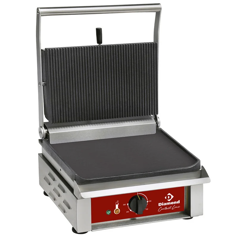 Contact-grill moyen - plaques émaillées - 3 kW - Diamond