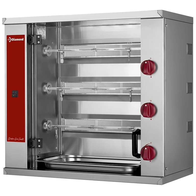 Rôtissoire à poulets à gaz 3 x 3 poulets - Diamond