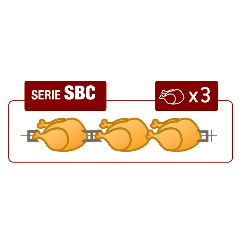 Rôtissoire à poulets - Gaz - 2 x 3 poulets - Diamond