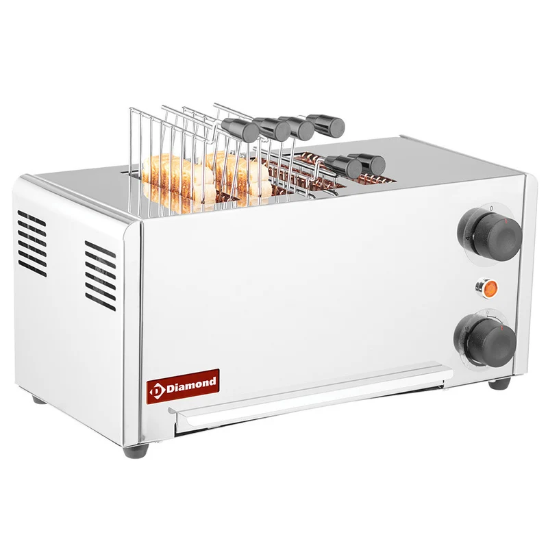 Grille-pain/ croque-monsieur électrique 4 pinces - Toaster professionnel - 2,15 kW - Diamond