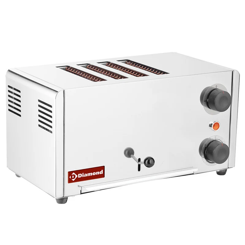 Grille-pain grille-pain électrique 4 tranches - inox - Toaster professionnel - 2,15 kW - Diamond