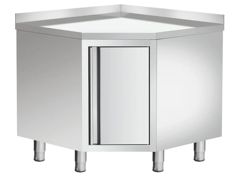 Placard d'angle en inox sans dosseret