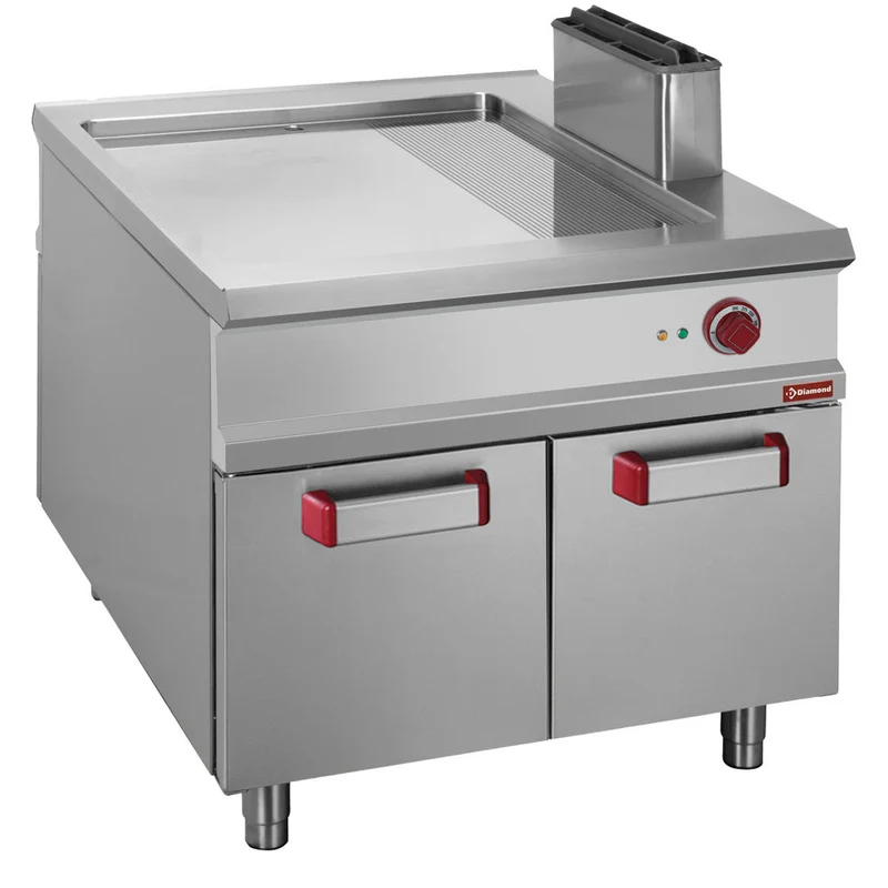 Plaque de cuisson 2/3 lisse -1/3 rainurée - Plancha électrique - 12 kW - Diamond
