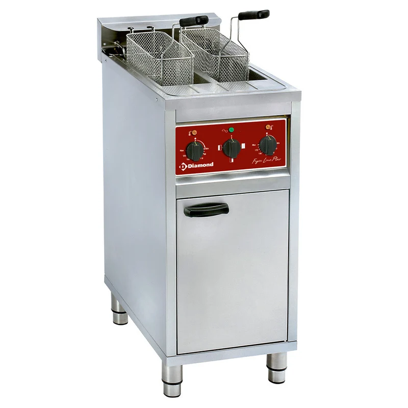 Friteuse électrique 2x 10 litres sur meuble - 12 kW - Diamond