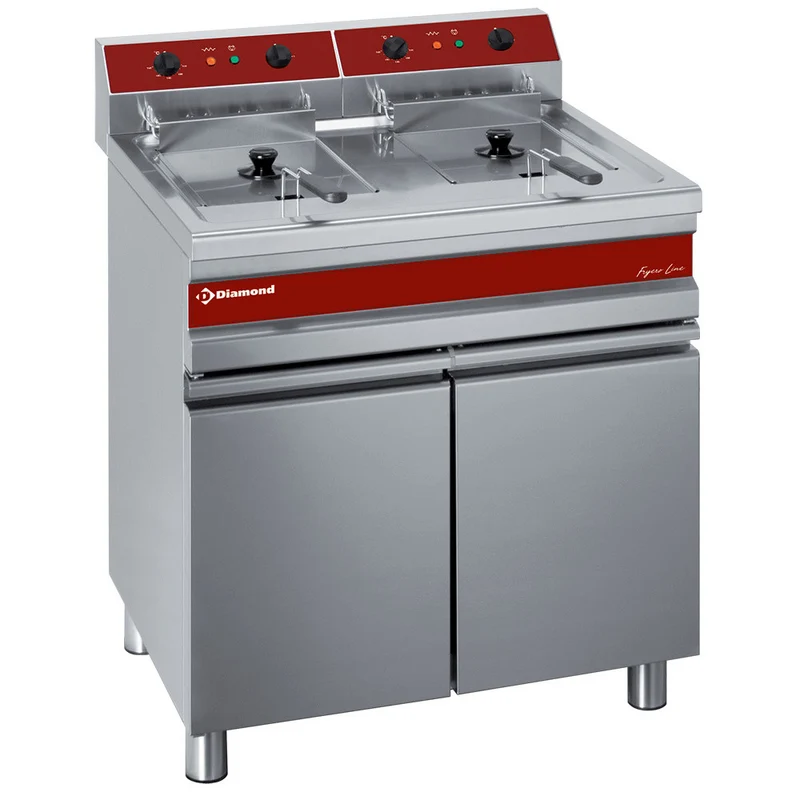 Friteuse électrique 2 x 14 litres sur armoire - 18 kW - Diamond