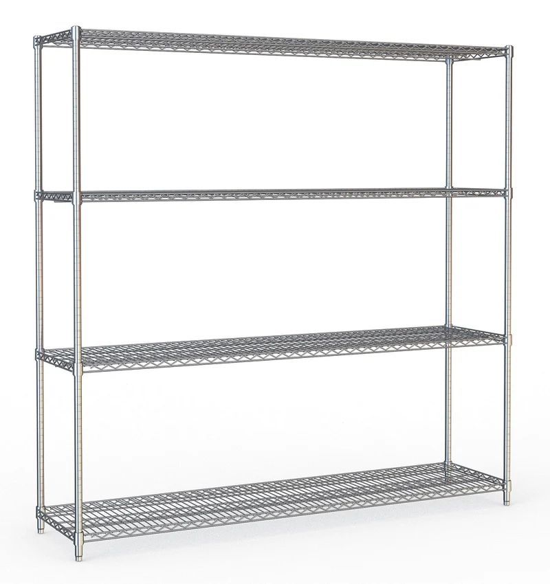 Étagères 4 niveaux 1800 démontable inox 1800x450x1800 mm 250 L - Rayonnage de chambre froide - Combisteel