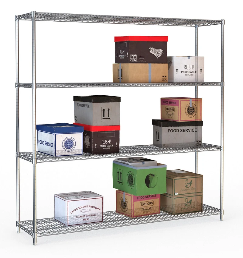 Étagères 4 niveaux 1800 démontable inox 1800x450x1800 mm 250 L - Rayonnage de chambre froide - Combisteel
