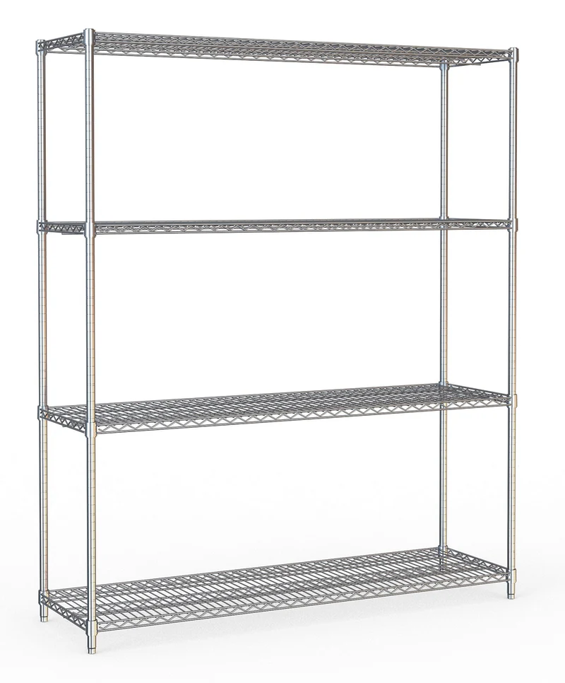 Étagères 4 niveaux 1500 démontable inox 1500x450x1800 mm 250 L - Rayonnage de chambre froide - Combisteel