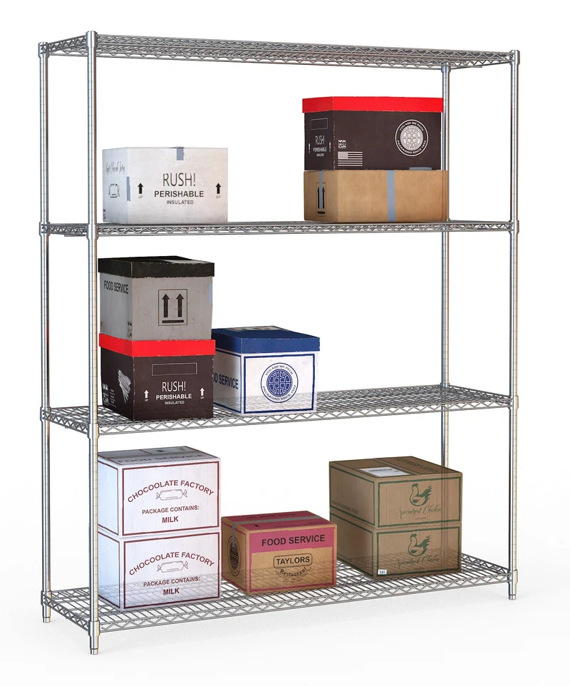 Étagères 4 niveaux 1500 démontable inox 1500x450x1800 mm 250 L - Rayonnage de chambre froide - Combisteel