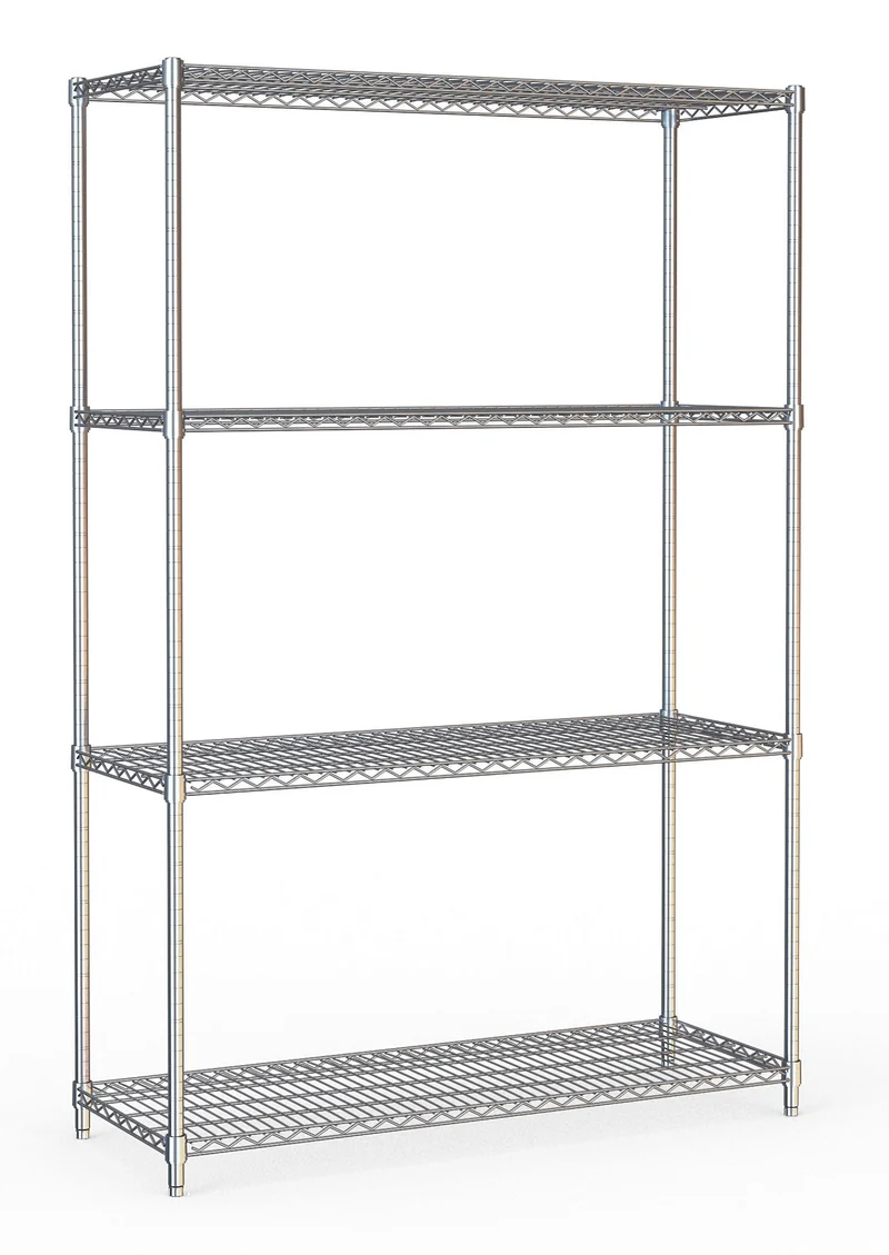 Étagères 4 niveaux 1200 démontable inox 1200x450x1800 mm 250 L - Rayonnage de chambre froide - Combisteel