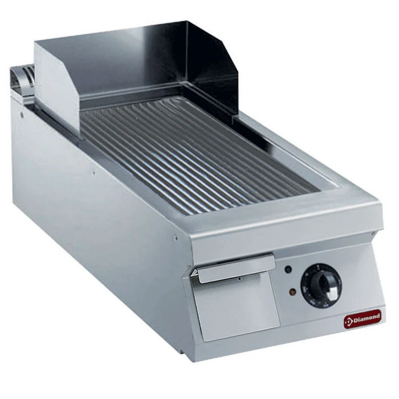 Plaque de cuisson électrique rainurée acier - 7,5 kW - Diamond