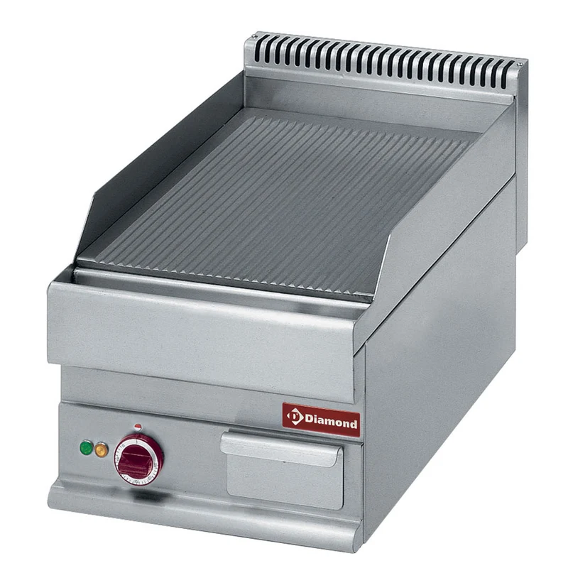 Plaque de cuisson fonte électrique rainurée - Réf. E65/PR4T - 4,5 kW - Diamond