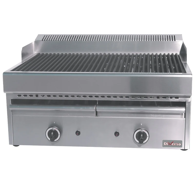 Grill-vapeur gaz avec grille de cuisson en fonte - Diverso