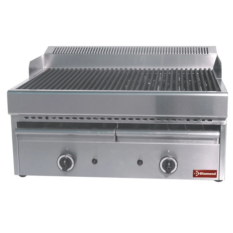 Grill vapeur gaz avec grille en fonte - top - Diamond