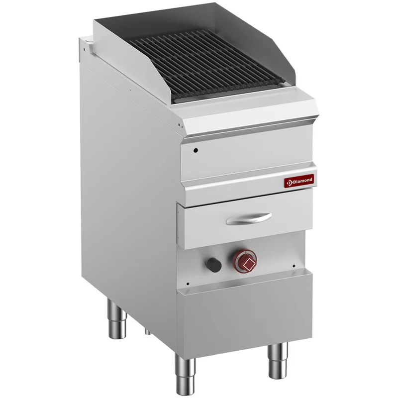 Grill vapeur gaz en fonte/ dble face-module 1/2 - Diamond