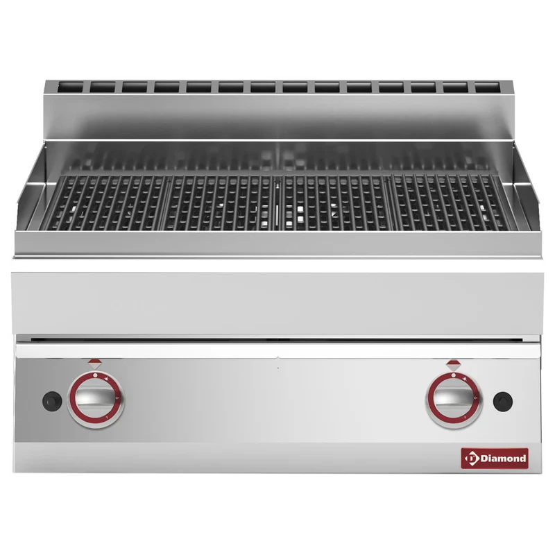 Grill-vapeur gaz à grille de cuisson fonte - Diamond