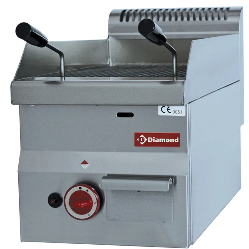 Grill pierre de lave gaz grille en fonte - Réf. G60/GPL3T - Diamond