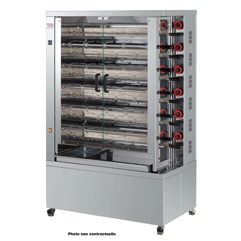 Rôtissoire électrique 66 poulets - 11 broches - 11 Doble EKO-E 55 L 25.2 kW - Feca
