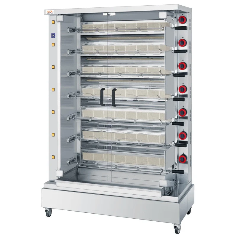 Rôtissoire gaz infrarouge 42 poulets - 7 broches - Indes 7 42 L 46 W - Feca