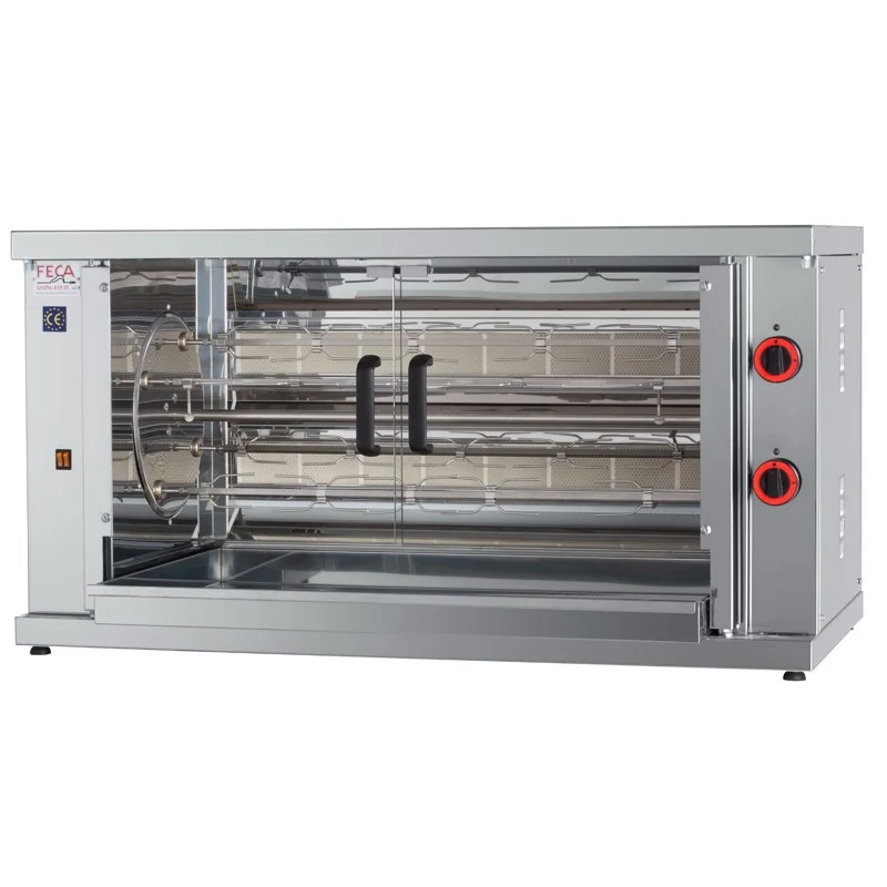 Rôtissoire gaz 24 poulets - 4 broches - 13 000 Kcal/h - M1 20 L 13 kW - Feca