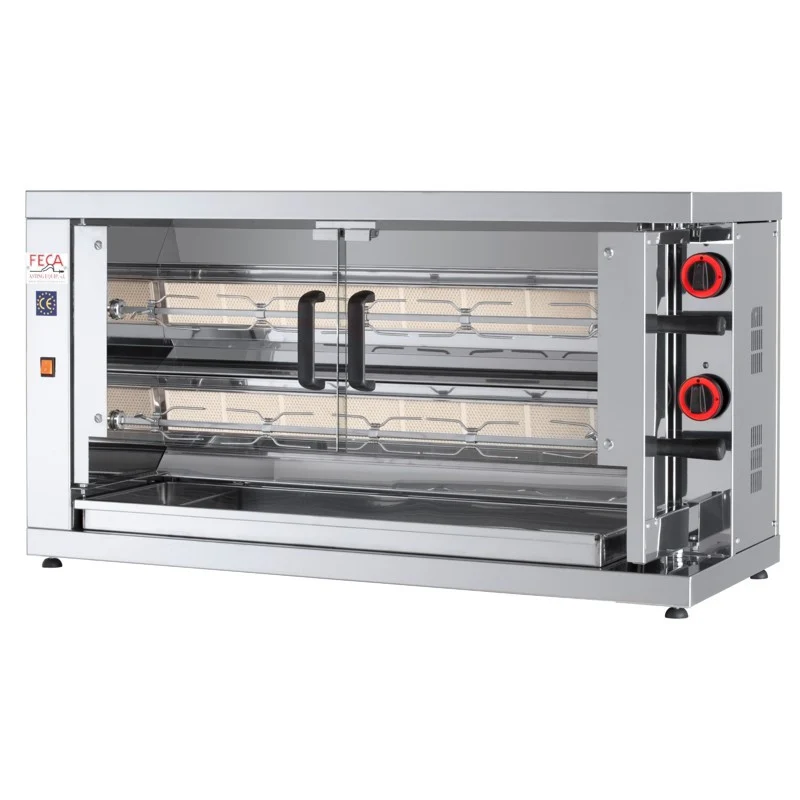 Rôtissoire gaz 12 poulets - 2 broches - 210 EKO 10 L 13 kW - Feca