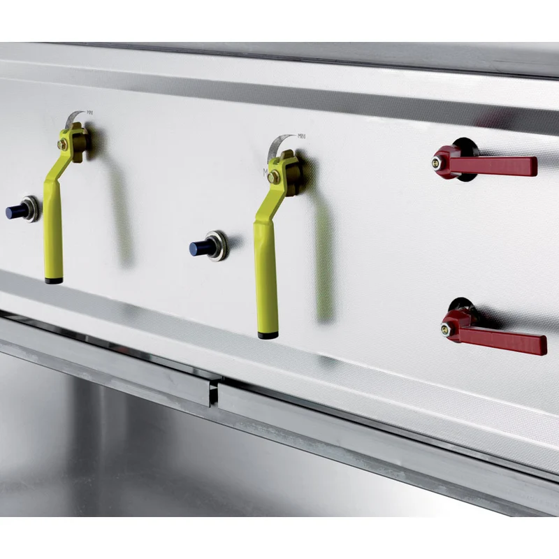 Fourneau wok 5 brûleurs - rideau d'eau - inox - 21,44 kW - 1800x900x760/1300 mm - Diamond