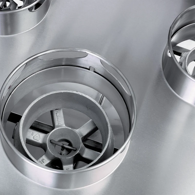 Fourneau wok 7 brûleurs - rideau d'eau - inox - 21,44 kW - Diamond