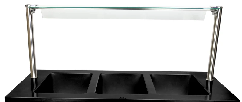 Protège-bouche - Inox/Verre - 1400x370x470mm - Pour BTS-3 - Accessoire de cuisson - Saro