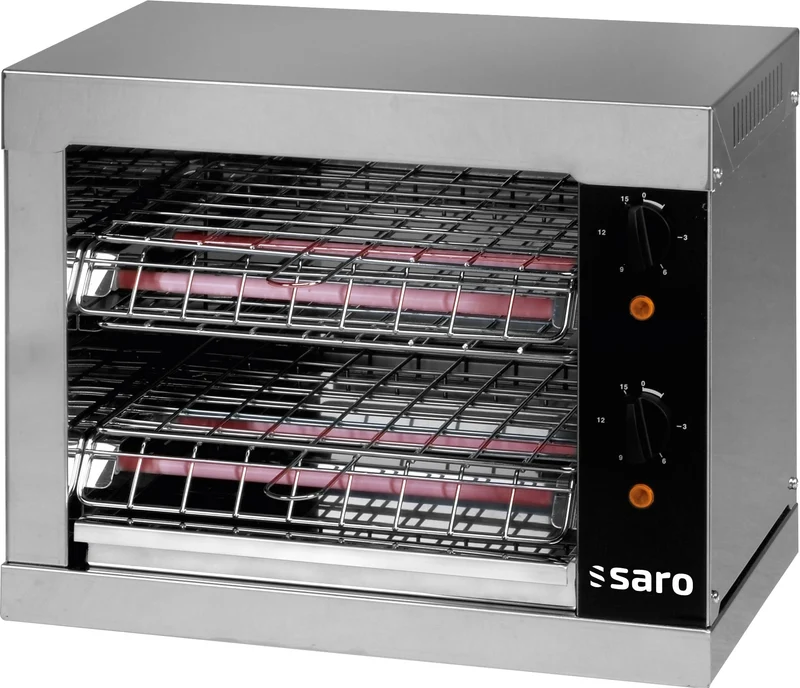 Grille-pain - Chaleur haut/bas - Minuteur - Bac miettes - Éléments quartz - Toaster professionnel - 3 kW - Saro