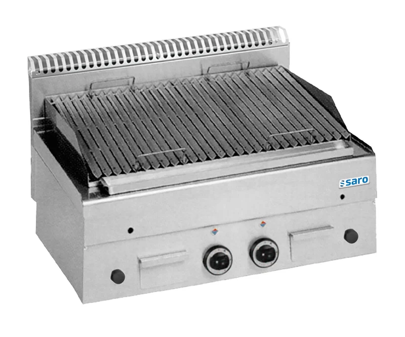 Grill Pierre Lave - Inox - 800x600mm - 14kW - Double Brûleur - Saro