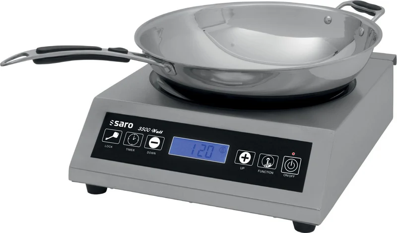 Plaque Induction - Wok - 3.5 kW - 10 Niveaux - Timer - +60/+240°C - Louisa 340x400x700 mm - Réchaud wok - Saro