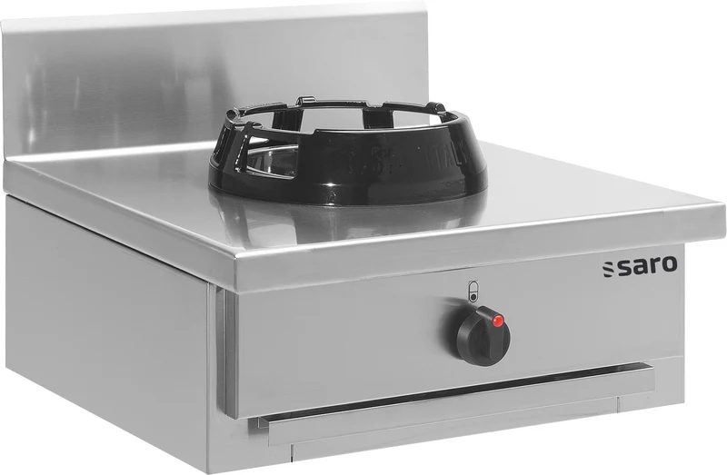 Cuisinière Wok - Gaz - 21 kW - Table - Acier Inoxydable - CC/01.BB 340x450x120 mm - Réchaud wok - Saro
