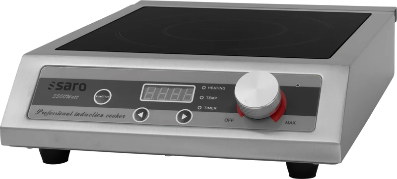 Plaque induction Finja - 1 zone - 3,5 kW - 15 niveaux - Température +60/+240°C - Minuterie 340x600x700 mm - Saro
