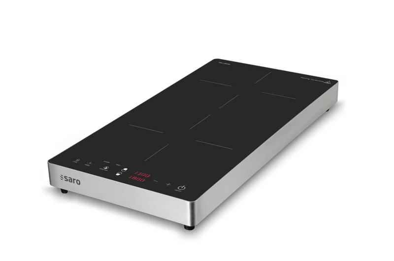 Plaque induction Denise - 2 zones - 3,5 kW - 8 niveaux - Écran tactile - Minuterie 320x368x830 mm - Saro