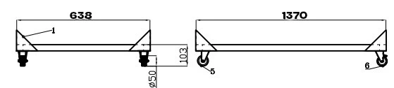 Support pour saladette 3 portes 1370x638x103 mm - Accessoires Réfrigération - Combisteel