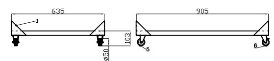 Support pour saladette 2 portes 905x638x103 mm - Accessoires Réfrigération - Combisteel