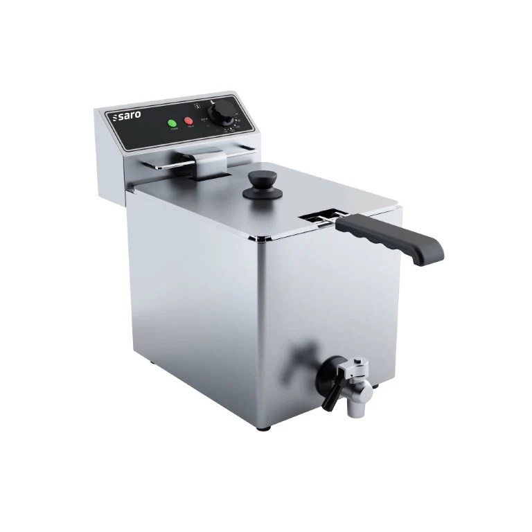 Friteuse - 8L - Température 60/+200°C - Cuve amovible - Robinet vidange - 3 kW - Saro