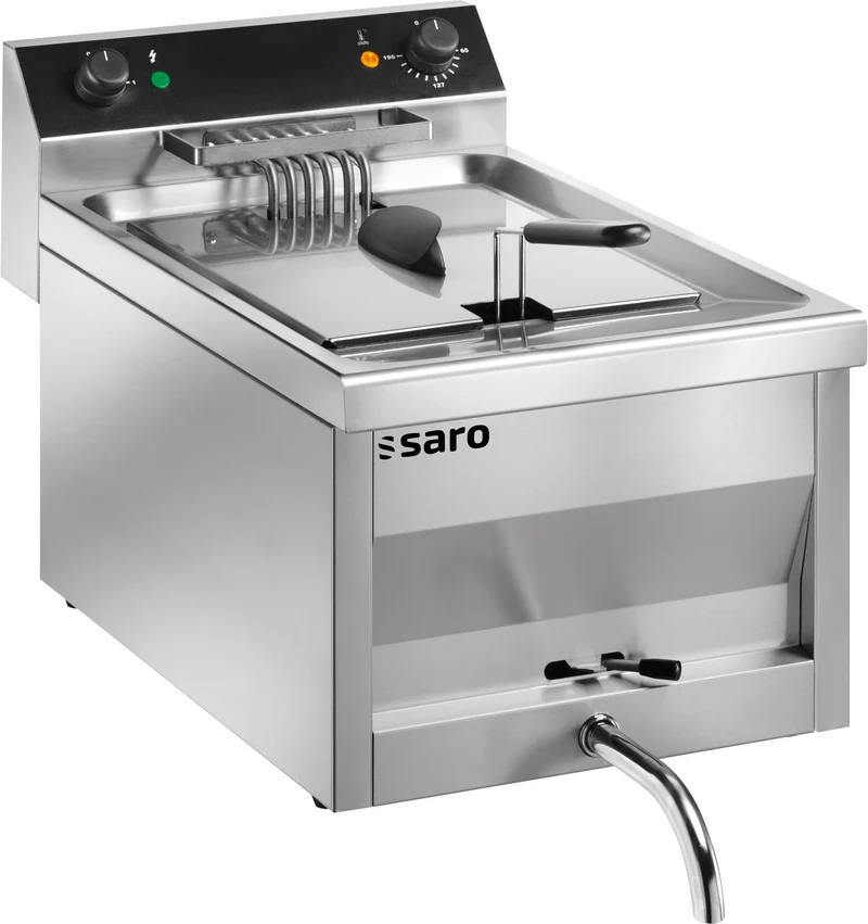 Friteuse - 12L - Température 0/+180°C - Cuve amovible - Robinet vidange - 9 kW - Saro
