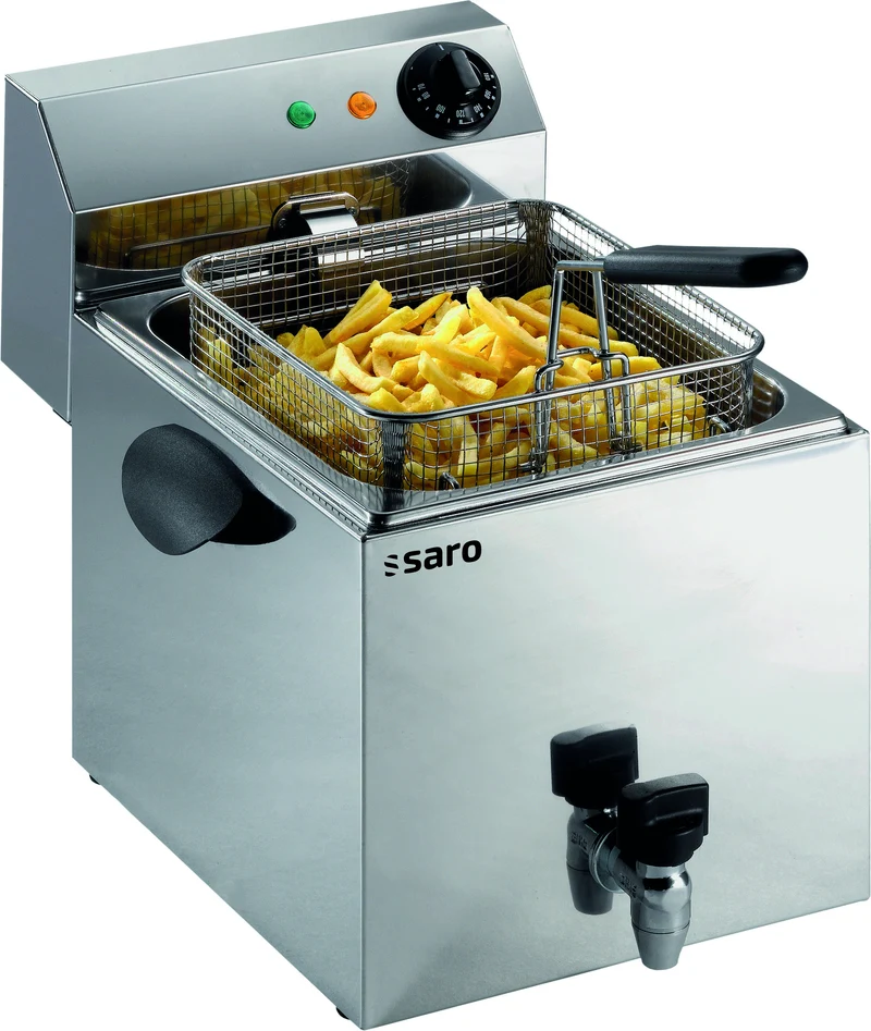 Friteuse électrique - 8L - 0/+180°C - Cuve amovible - Robinet vidange - 3,25 kW - Saro