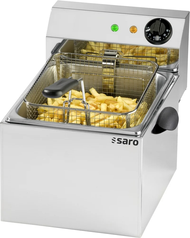 Friteuse - 6L - Température 0/+180°C - Cuve amovible - Thermostat sécurité 3.25 kW - Saro