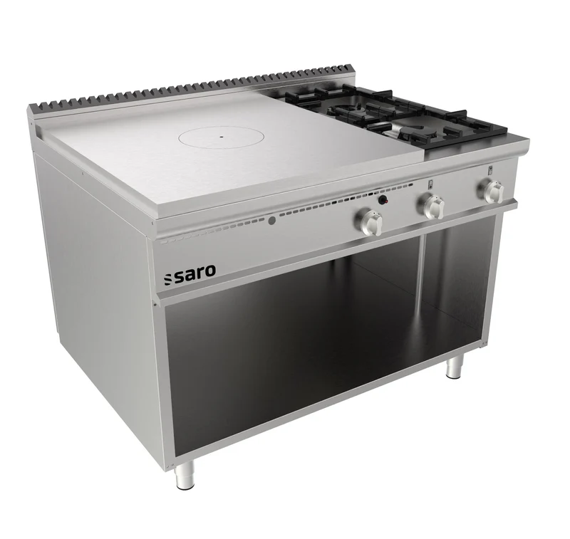 Plaque de cuisson gaz - 2 brûleurs - 27.9 kW - LQ/TPG6BA 700x700x850 mm - Réchaud gaz - Saro