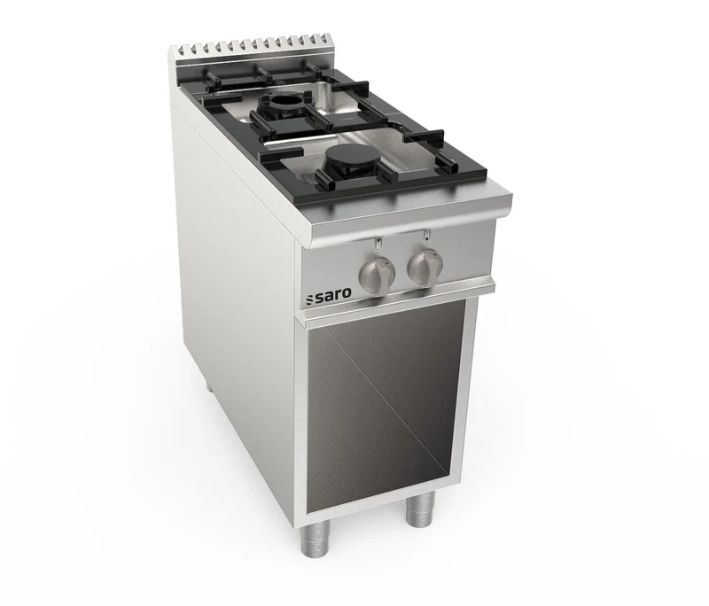 Cuisinière gaz - 2 feux - 12.9 kW - LQ/CUG2BA 400x700x850 mm - Fourneau gaz sur meuble - Saro