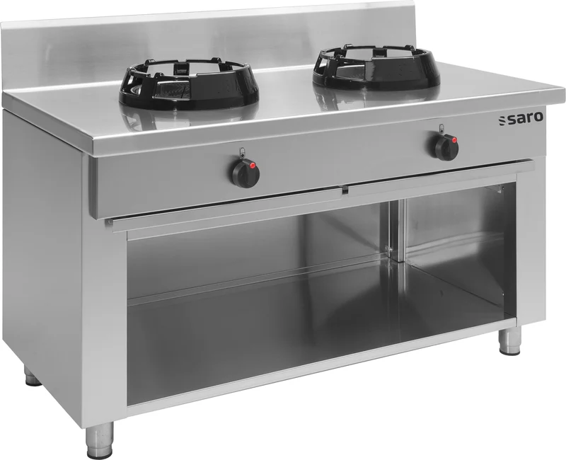 Cuisinière wok gaz - 2 brûleurs - 42 kW - CC/02 800x730x870 mm - Réchaud wok - Saro