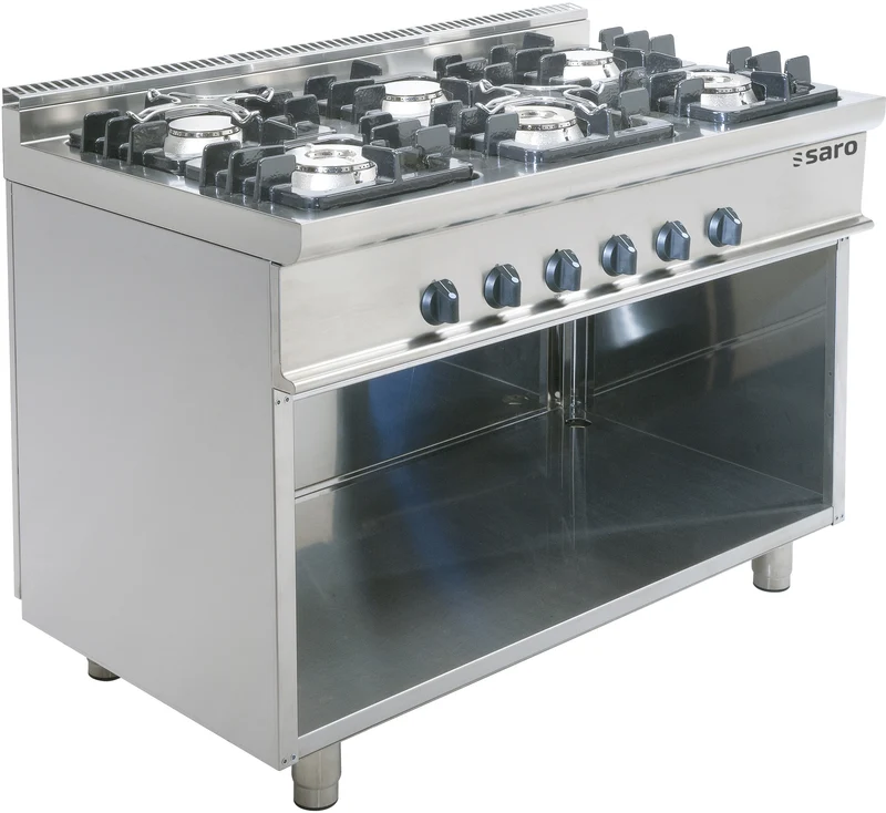 Cuisinière gaz - 6 feux - 36 kW - E7/KUPG6BA 1100x700x850 mm - Fourneau gaz sur meuble - Saro